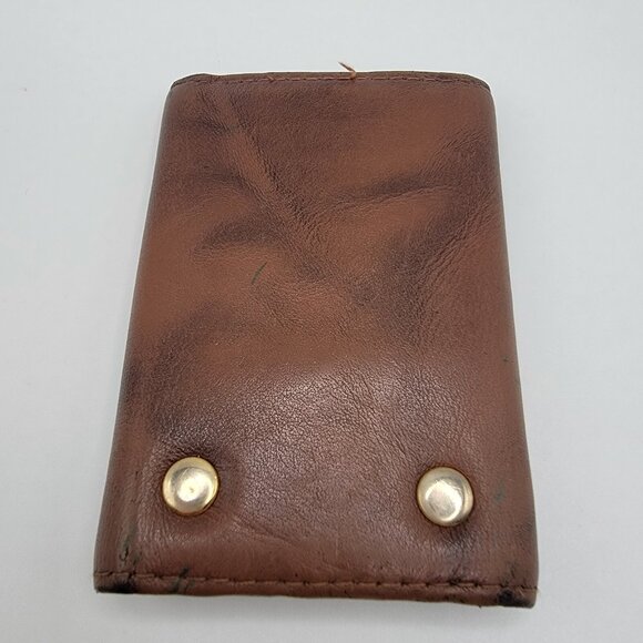 Vintage Buxton Key-Tainer Brown Genuine Leather Key Holder Organizer - Picture 3 of 9